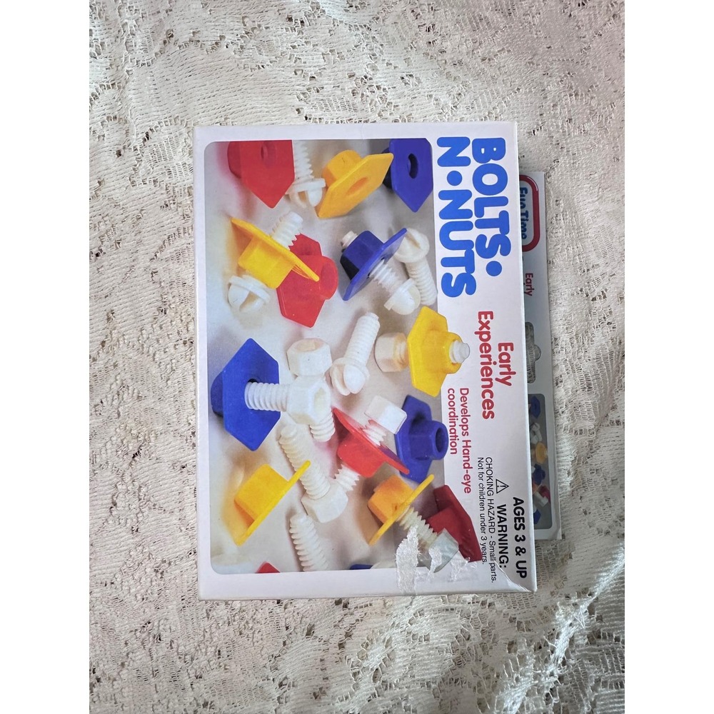 Vintage Fun Time Bolts Nuts Toy Set Preschool Learning Motor Skills - Picture 3 of 7